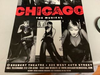 1990 ' s Chicago The Musical Broadway Revival Poster (Shubert) Signed by Cast 3
