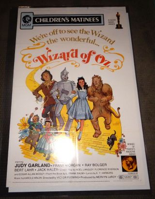 Vintage Authentic MGM 1972 WIZARD OF OZ Movie Poster - 27x41 - Judy Garland 3
