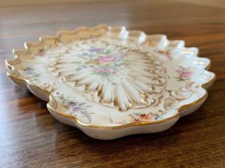 FRANZISKA HIRSCH Dresden Porcelain Dresser Or Tea Service Tray Floral 12” 6