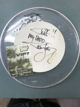 Tommy Lee Autographed Drumhead Motley Crue Vip Tour Of The Americas 1994