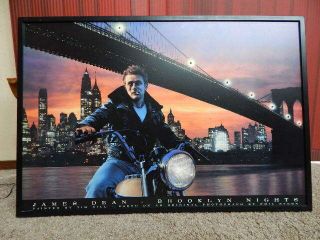 James Dean Brooklyn Nights 24.  5 X 36 Framed Led Lighted Poster Art Wall Hanging