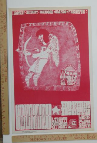Charlatans Mother Earth Valentines Day Dance Concert Poster Californiahall 1967