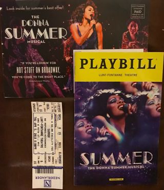 Donna Summer - Broadway Playbill,  Ticket Stub,  Promotional Brochure
