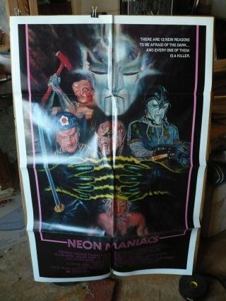 Neon Maniacs,  Nm Orig 1 - Sht / Movie Poster (allan Hayes,  Donna Locke) - 1986