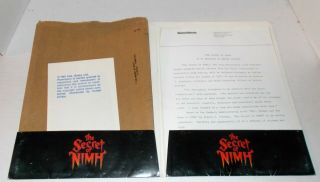 Don Bluth THE SECRET OF NIMH press kit w/ 5 PUBLICITY PHOTOS & COLOR CEL SLIDE 3