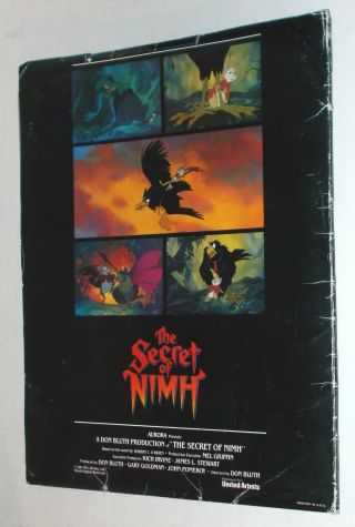 Don Bluth THE SECRET OF NIMH press kit w/ 5 PUBLICITY PHOTOS & COLOR CEL SLIDE 6