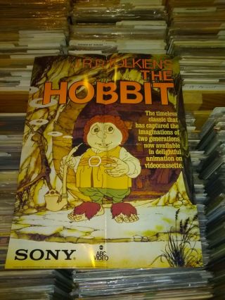 Rare Vintage The Hobbit Sony Abc Video Promo Poster 1977 Lord Of The Rings
