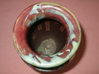 Fulper Pottery Arts & Crafts 3 Handle Bullet Vase Matte Green Blended Glaze 7