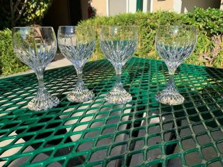 Set Of 4 Baccarat France Crystal Massena 6.  5 " Red Wine Glasses