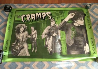 The Cramps - Rare Vintage Uk Promo Poster 60 " X40 " Lux Interior Poison Ivy Og Vg