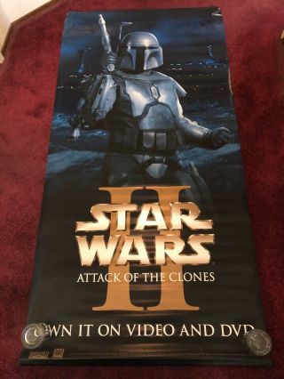 Star Wars Attack Of The Clones Boba Fett Vinyl Movie Banner Poster 3ft X 6ft