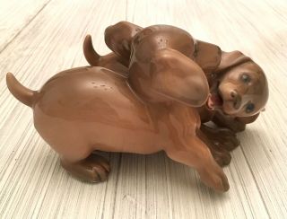 Rare Royal Copenhagen Dachshunds Dogs Porcelain Figurine 2119 Olaf Mathiesen