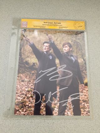 Certified Doctor Who Photo Signed Matt Smith And David Tennant Autograph Dr Cgc