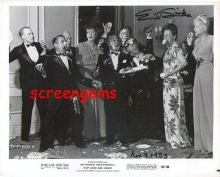 Three 3 Stooges Emil Sitka Signed Photo Rare Curly Final Film Half Wits Holiday