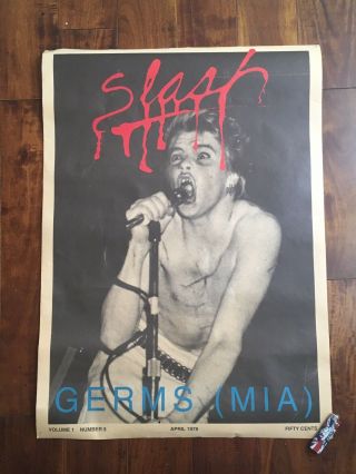 The Germs (mia) Slash Mag Promo Poster Darby Crash Pat Smear Hardcore Punk