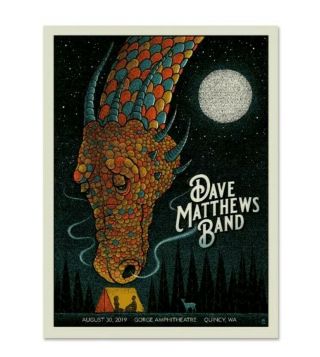 Dave Matthews Band Poster Gorge 2019 N1 Methane Studios /1700 Wa.