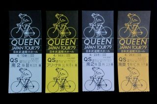 Rare Set Queen 1979 Japan Live Concert Tour Vintage Ticket Stub 2 Days Budokan