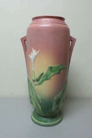 Vintage Roseville Pottery Thorn Apple Vase,  824 - 15,  Introduced In 1937