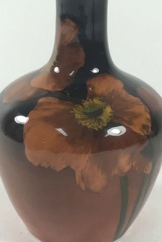Vintage Antique ROOKWOOD Art Pottery 6” Poppy Flower Vase SALLIE TOOHEY 304D 2