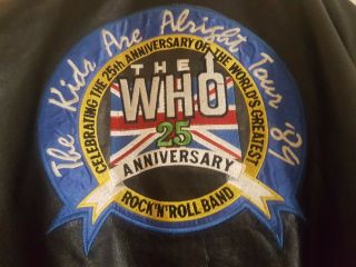 The Who 1989 The Kids Are Alright Anniversary Tour Usa Promo Leather Jacket L
