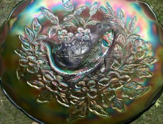 CARNIVAL MILLERSBURG GREEN TROUT AND FLY ICE CREAM BOWL “PANEL EXTERIOR” 2
