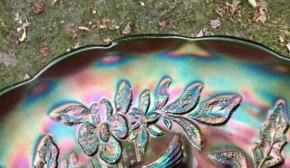 CARNIVAL MILLERSBURG GREEN TROUT AND FLY ICE CREAM BOWL “PANEL EXTERIOR” 6