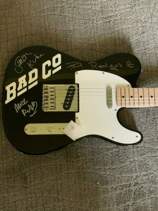 Signed Bad Company Signature Fender Guitar - Paul Rogers,  Mick Ralphs,  Simon K.