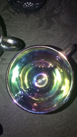 Carnival Glass Punch Bowl Set Amethyst Purple Smith Grape 6