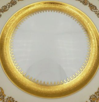 Exquisite French Raynaud Ceralene Limoges Imperial China Dinner Plates w/ Gold 2