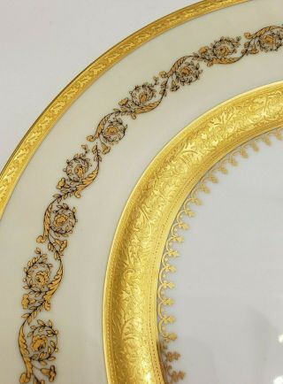 Exquisite French Raynaud Ceralene Limoges Imperial China Dinner Plates w/ Gold 4