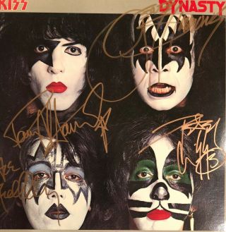 Kiss Dynasty Lp Originally Autographed By Gene Paul Ace And Peter