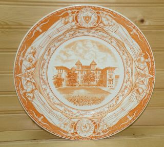 Wedgwood University Of Texas Orange Dinner Plate,  Brackenridge Hall - Rare (12)