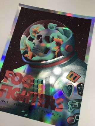 Foo Fighters 2018 Pepsi Center - Denver,  Colorado Rainbow Foil Variant Poster