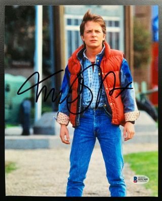 Michael J Fox Signed Authentic Autographed 8x10 Back To The Future Photo Bas