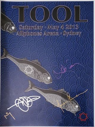 Signed 2013 Tool Tour Poster At Allphones Arena In Sydney,  Au (5/04/13)