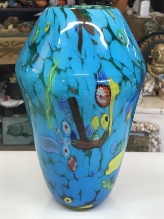 Rare Large Dino Martens Vintage Italian Murano Art Glass Vase