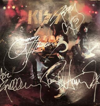 Kiss Alive I Lp Originally Autographed By Simmons Stanley Frehley Criss
