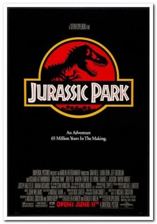 Jurassic Park - 1993 - Orig Rolled U.  S.  Final Style 1 - Sheet Movie Poster - Spielberg