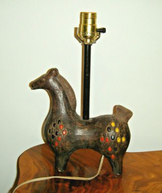 Vintage Modern Mcm 1960s Bitossi Italy Studio Pottery Horse Figure Lamp