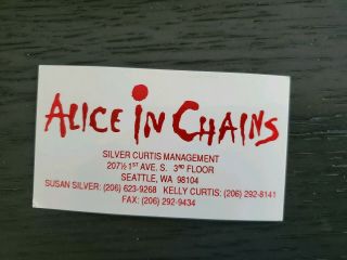 Alice In Chains Vintage Rare Business Card