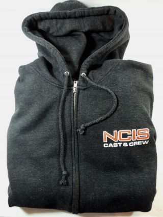 Rare Cast & Crew Edition Of Ncis Sweatshirt Hoodie Full Zip Pockets Mens M/l