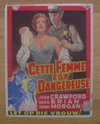 This Woman Is Dangerous Joan Crawford Belgian Movie Poster 