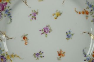 Set of 7 Franziska Hirsch Dresden Hand Painted Floral & Gold Dessert Plates 3