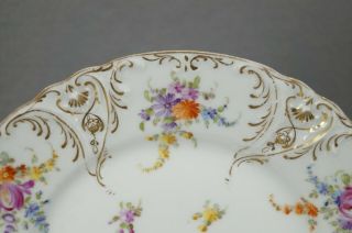 Set of 7 Franziska Hirsch Dresden Hand Painted Floral & Gold Dessert Plates 4