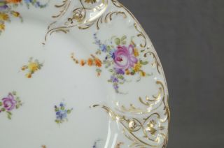 Set of 7 Franziska Hirsch Dresden Hand Painted Floral & Gold Dessert Plates 5