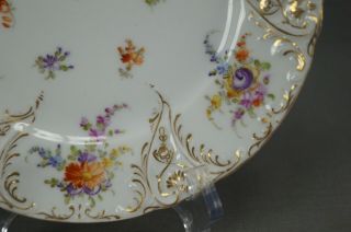 Set of 7 Franziska Hirsch Dresden Hand Painted Floral & Gold Dessert Plates 6