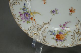 Set of 7 Franziska Hirsch Dresden Hand Painted Floral & Gold Dessert Plates 7