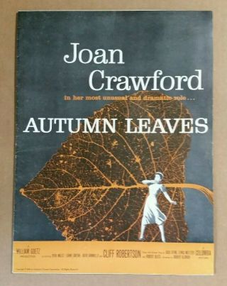 " Autumn Leaves " Joan Crawford Movie Pressbook,  1956