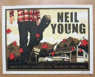 Neil Young Philadelphia 2014 Academy Of Music Concert Poster Silkscreen