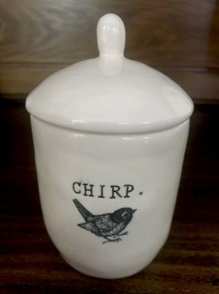 Rae Dunn Chirp Bird Sugar Bowl With Lid M Studios Vintage Vhtf